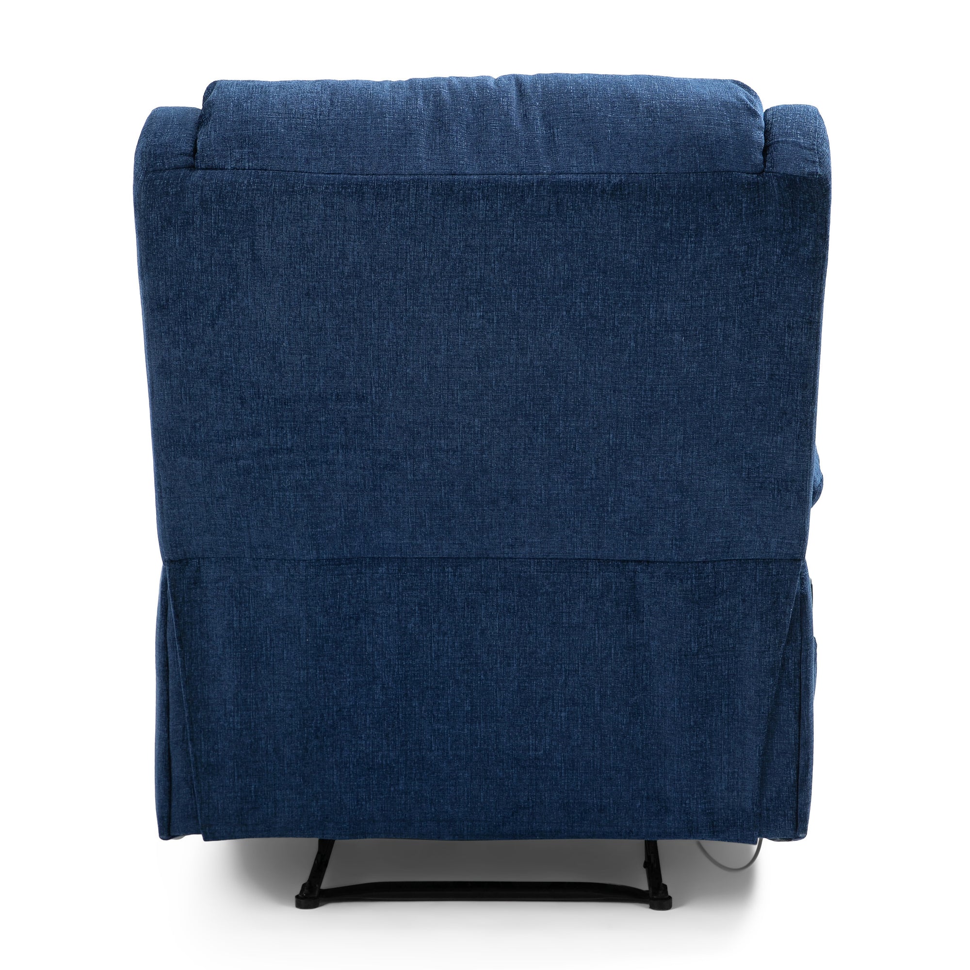 Navy Blue Fabric Heat & Massage Recliner