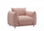 Pillow Top Arms Accent Chair Upholstered In Pink Lambswool