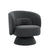 360 Degree Swivel Sherpa Accent Chair, Modern Barrel Chair with Toss Pillows, Dark Grey, Ideal for Home Office, Living Room, Bedroom