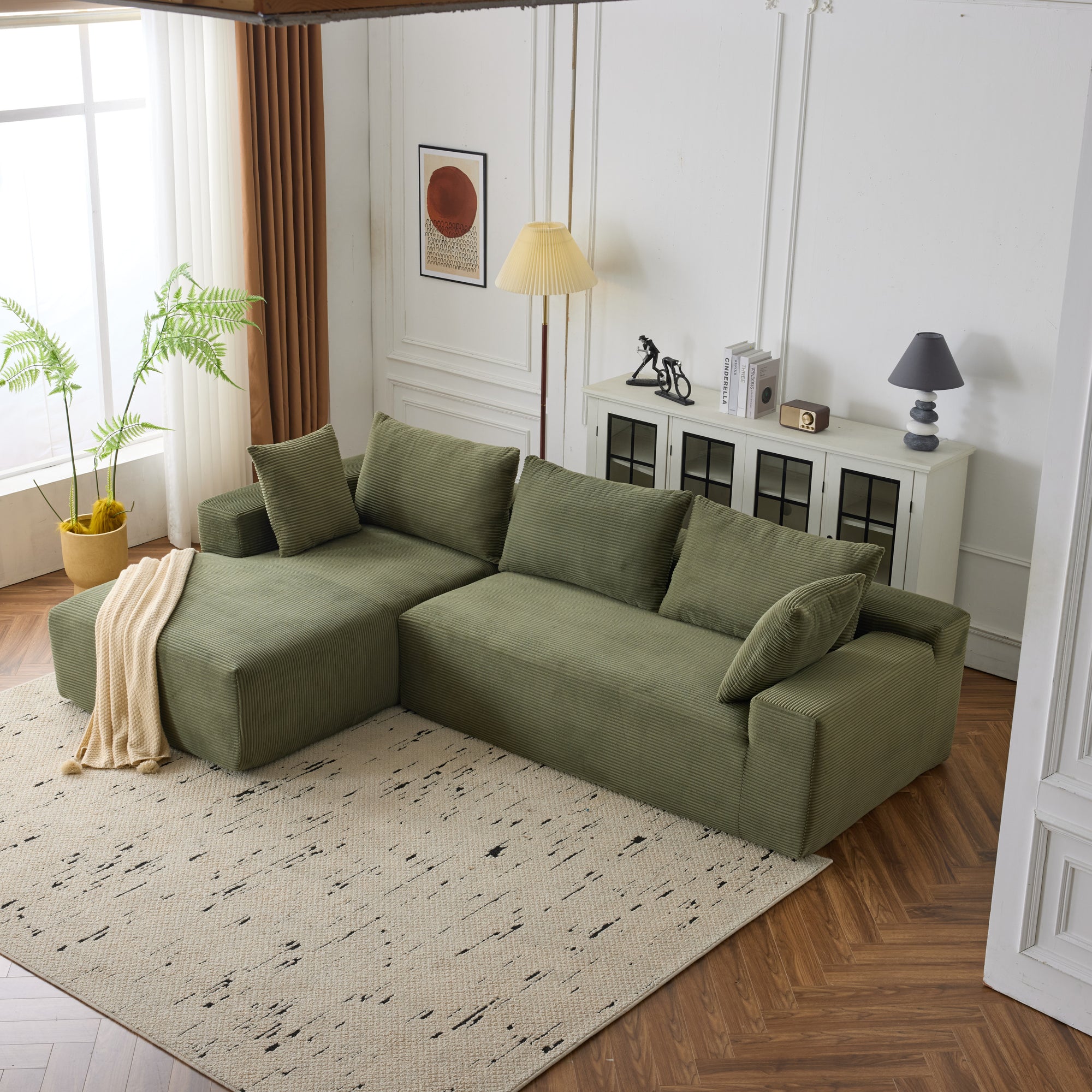 Dakar 4-Seat Minimalist Modular Sofa in Green