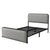 Gray Modern Full Metal Bed Frame with Fabric Headboard and Footboard