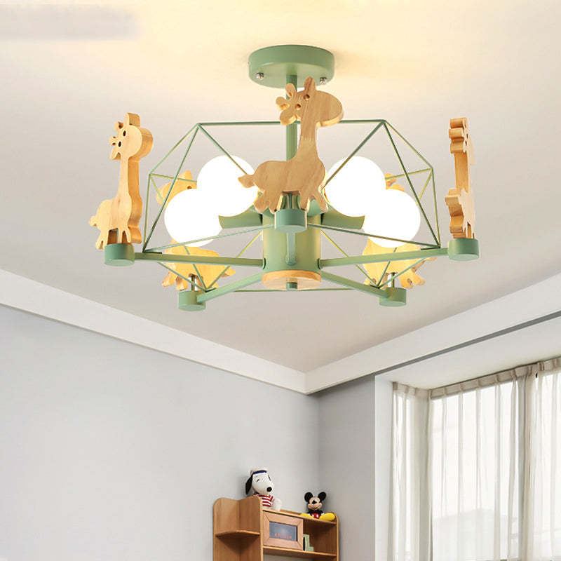 Giraffe Themed Flush Mount Ceiling Light