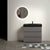 Gray Bathroom Vanity with Sink Large Storage Freestanding Design One-Piece Black Basin Pre-assembled In Gray