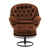 Brown Velvet Upholstered Chair with Ottoman