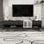 Sleek and Stylish TV Stand with Storage Solution Two-tone Media Console for TVs Up to 80 Inches Functional Cabinet In Black