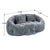 Gray Chenille Bean Shape 2-Seater Lazy Sofa