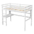 Twin Size Loft Bed For Kids with Desk, Shelves, Safety Guardrail & Ladder