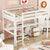 White Twin Loft Bed with Built-in Desk, Storage Cabinet, Guardrails & Ladder