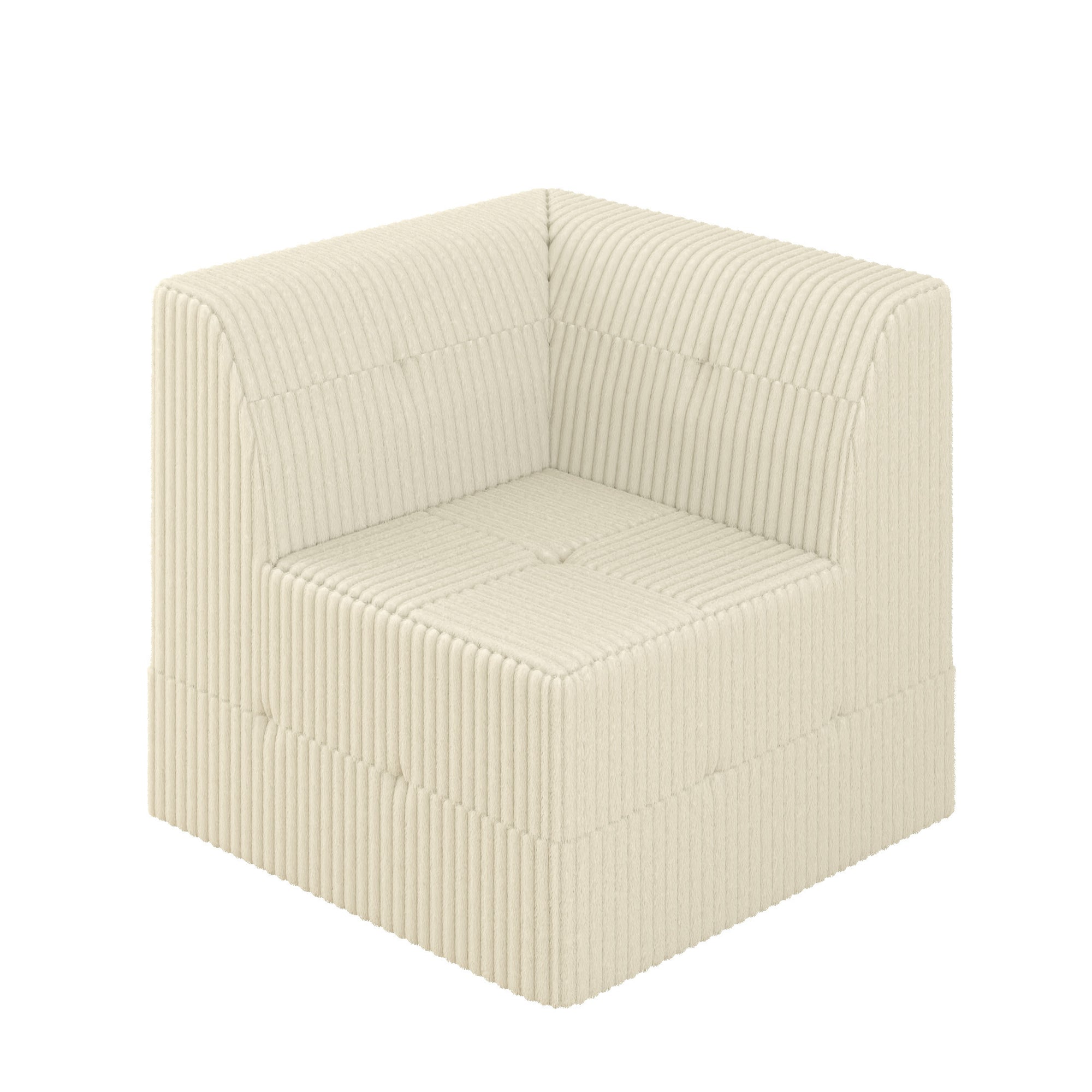 7-Seater Beige Terrycloth Modular Sofa With Minimalist Design