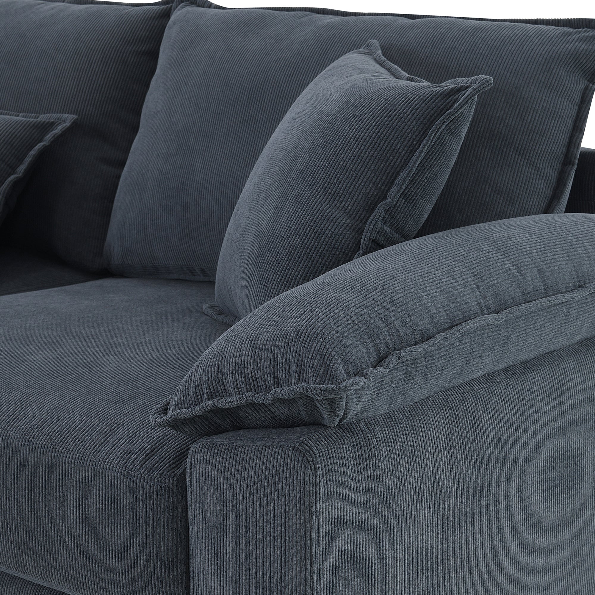 Oslo Modular U-Shaped Corduroy Sofa in Gray