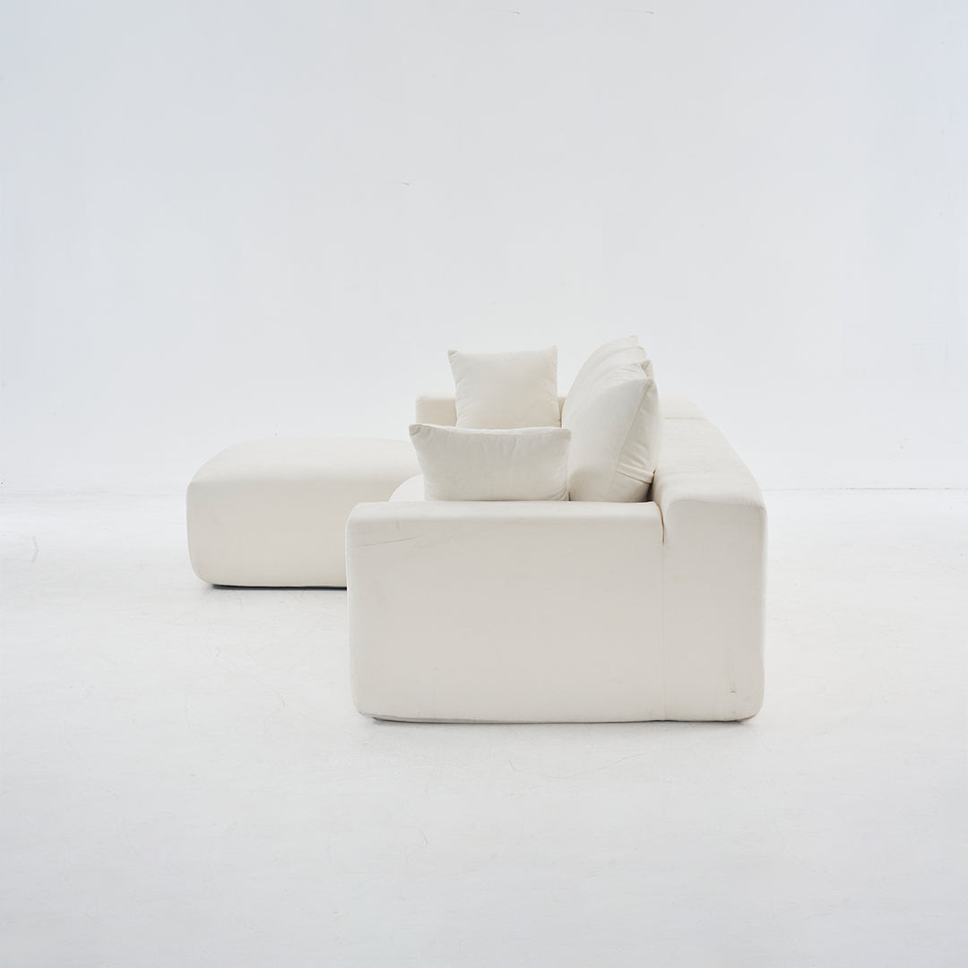 Dakar 4-Seat Minimalist Modular Sofa in White