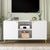 Modern TV Stand for TVs up to 55 Inches with Adjustable Shelf and Metal Legs In Gray