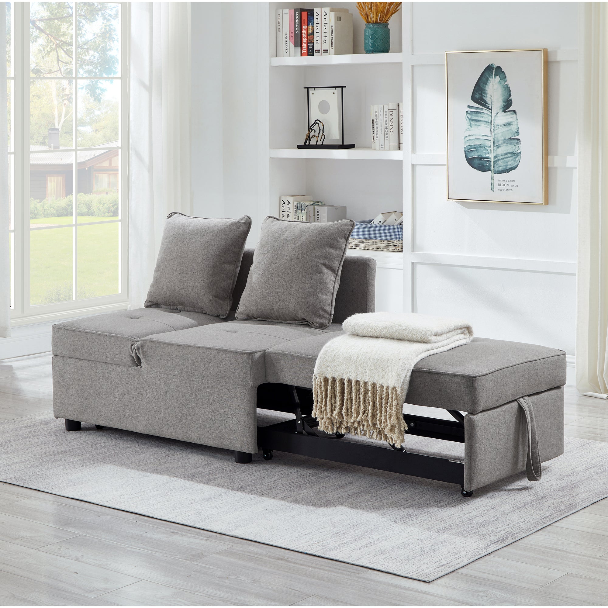 4 in 1 Multifunctional Single Sofa Bed with Adjustable Backrest