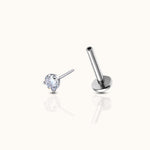 Load image into Gallery viewer, 2mm CZ Threadless Flat Back Earrings
