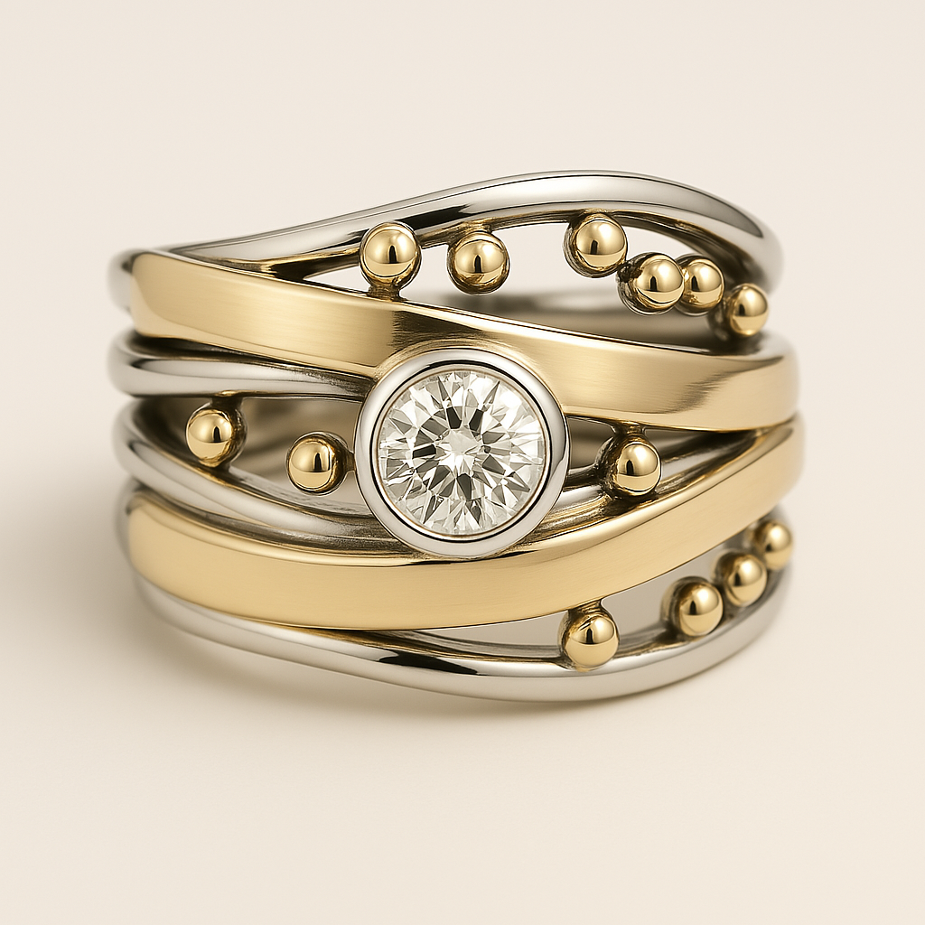 Dainty Zirconia Vintage Ring in Gold