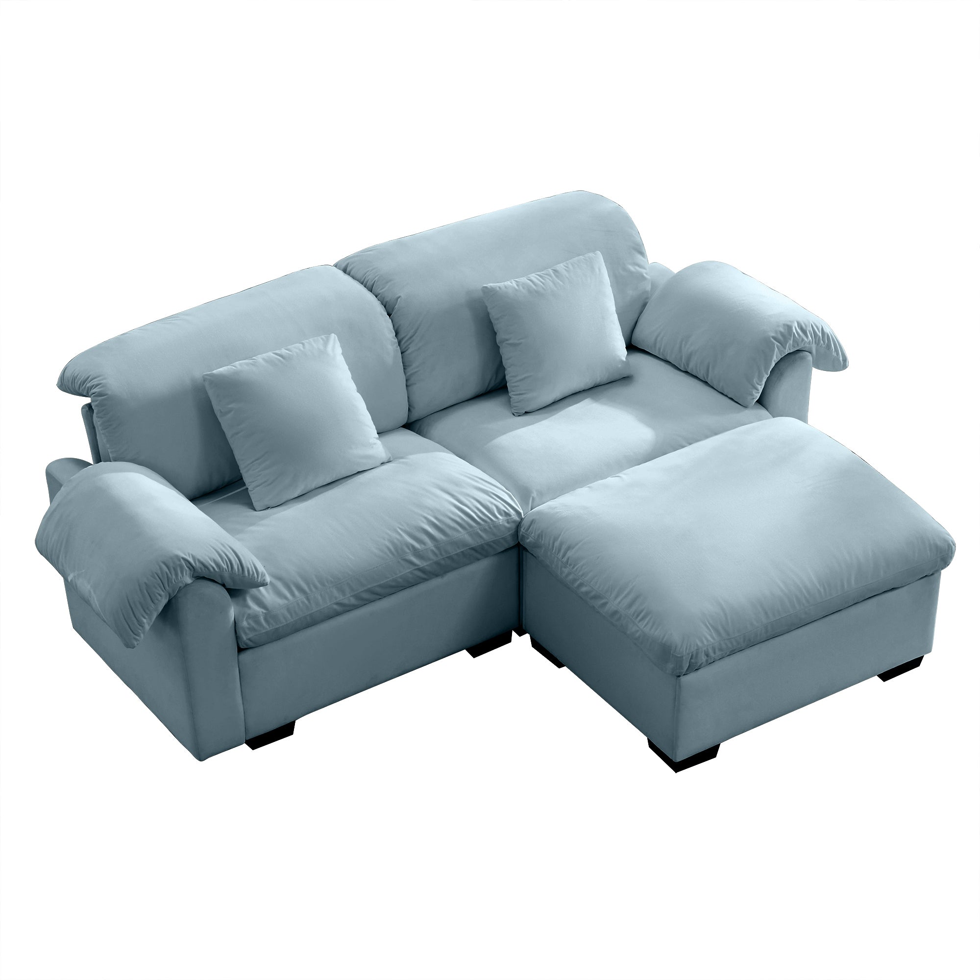 Lagos Velvet Modular Sofa in Blue