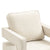 Open Back Beige Chenille Swivel Accent Chair With Gold Stainless Steel Base