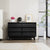 6 Drawer Double Dresser Features Vintage-Style and Bevel Design In Black