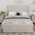 Light Gray Queen Upholstered Bed with Wingback Headboard in Luxurious Corduroy