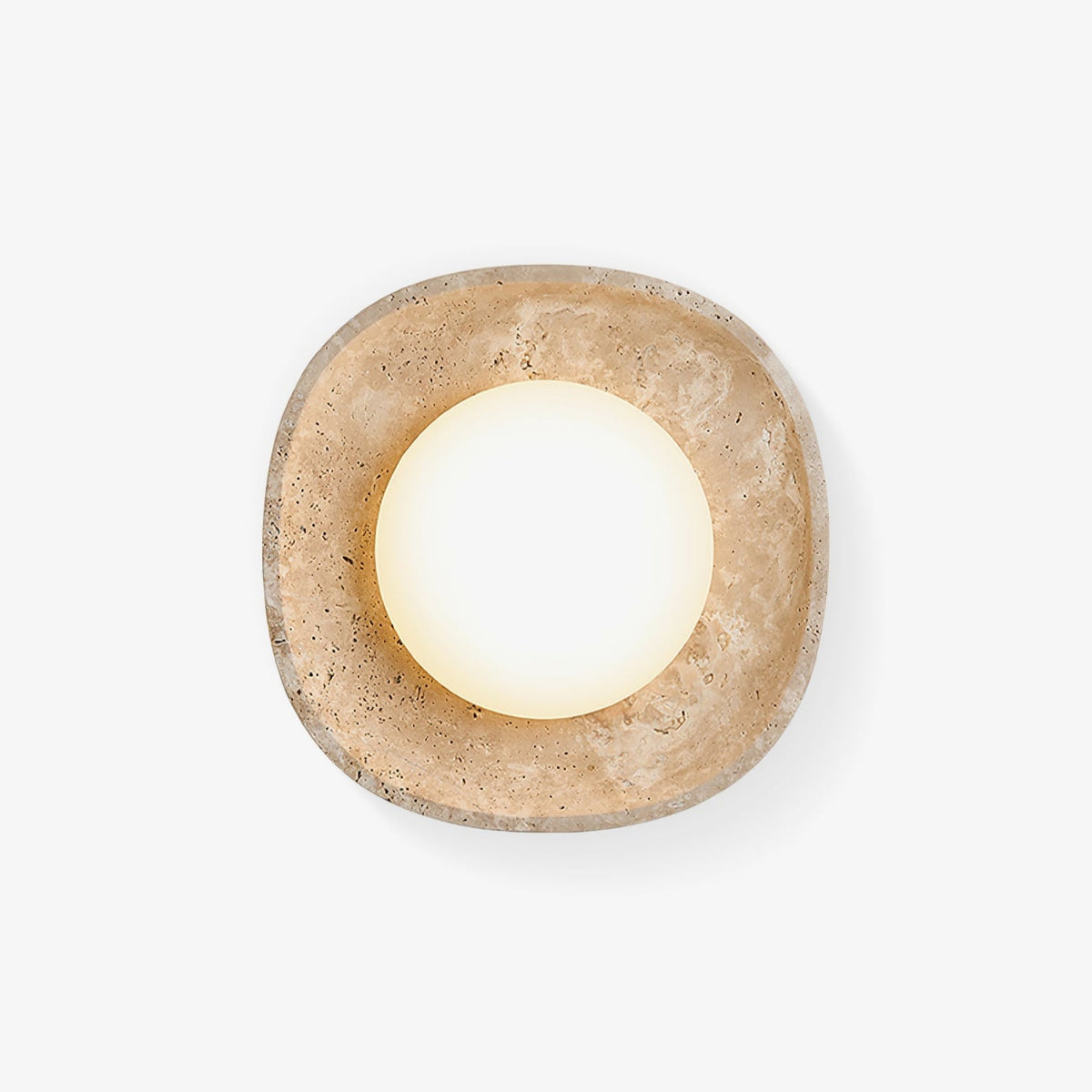 Travertine Rounded Square Contemporary Wall Light