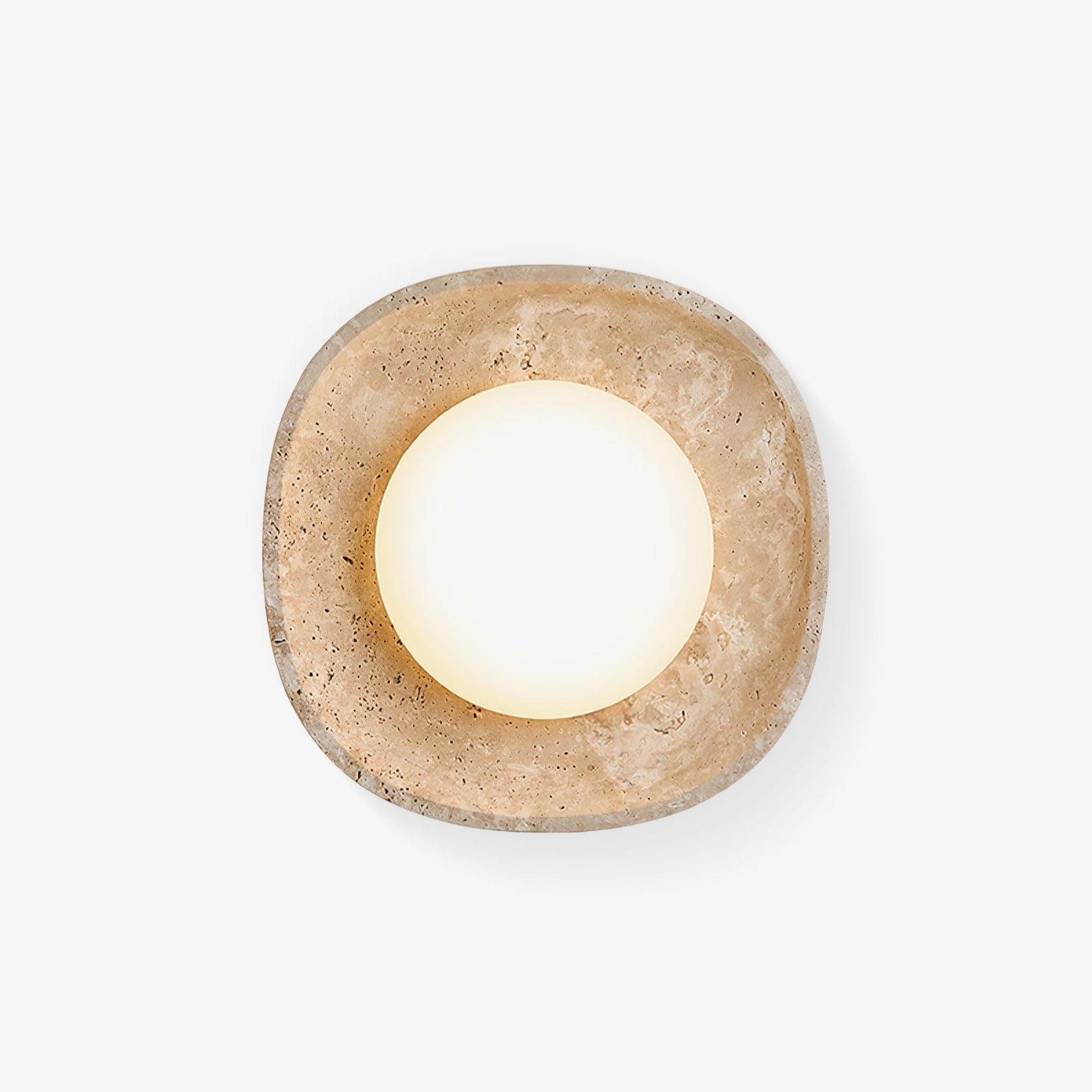 Travertine Rounded Square Contemporary Wall Light