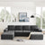 Tangier 6-Seat Modular U-Shape Sofa in Dark Gray