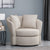 Beige Brown Swivel Club Chair