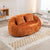 Orange Chenille Bean Shape 2-Seater Lazy Sofa