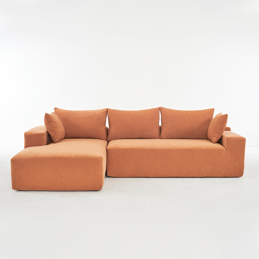 Dakar 4-Seat Minimalist Modular Sofa in Orange