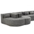 Copenhagen Modular Bouclé L-Shape Sofa in Light Gray