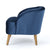 Antique Navy Blue Velvet Mid-Century Club Chair