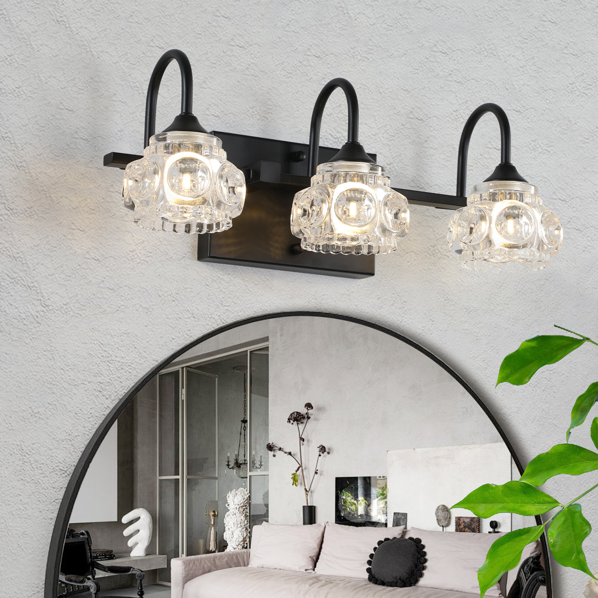 Aestin&#39;s Elegant 3-Light Crystal Wall Sconce