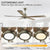 60-Inch Noiseless Wood Ceiling Fan with Dimmable LED Light