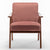 Mid-Century Modern Accent Chair - Solid Wood Frame, Extra-Thick Backrest, Ideal for Living Room, Bedroom, or Reading Room