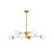 Modern 8-Light Gold Chandelier with White Glass Globe Shades