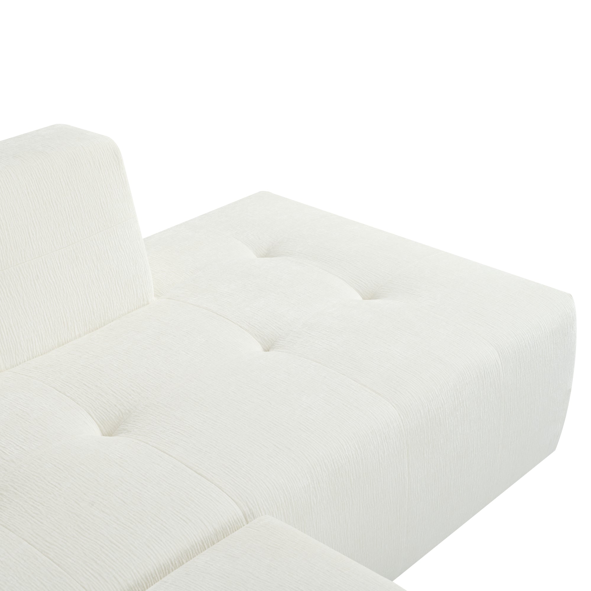 Mombasa 3-Seat Chenille Sofa in Beige