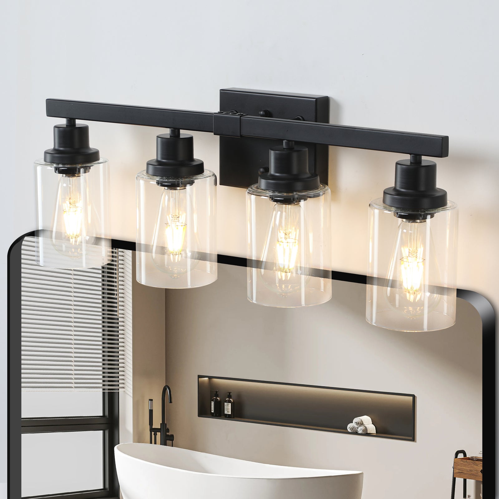 4-Lights Farmhouse Vanity Light Fixture