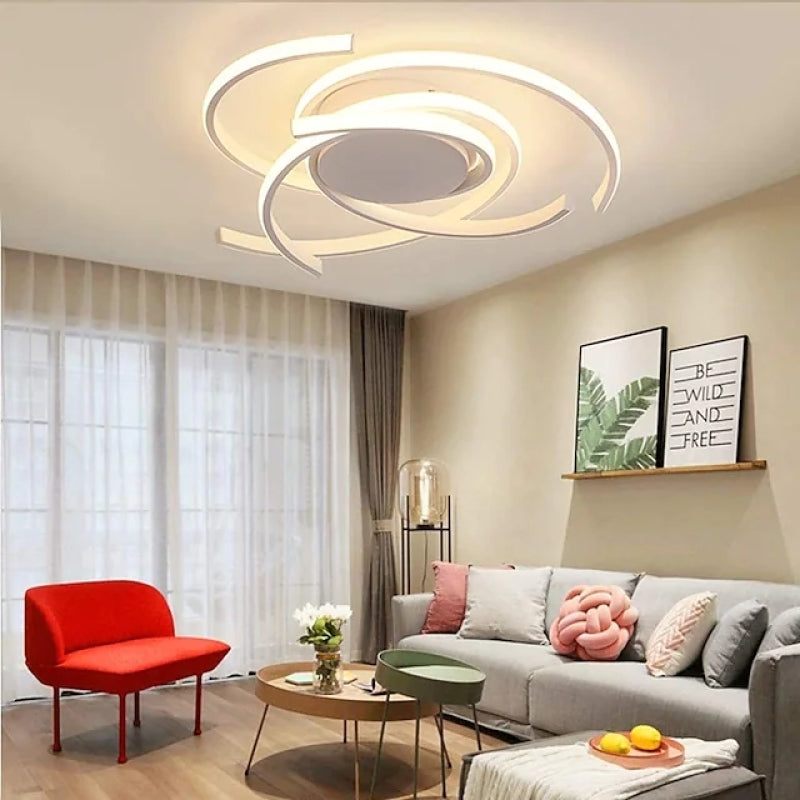 Contemporary Multi-Arc Ceiling Light Fixture