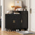 Shoe Cabinet with Arched Doors and Drawer, Cream Style Storage Sideboard with Adjustable Shelves In Black