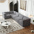 Kinshasa 5-Seat Modular Chenille Sofa in Gray