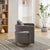 Open Back Charcoal Linen Blend Swivel Accent Chair With Weathered Base