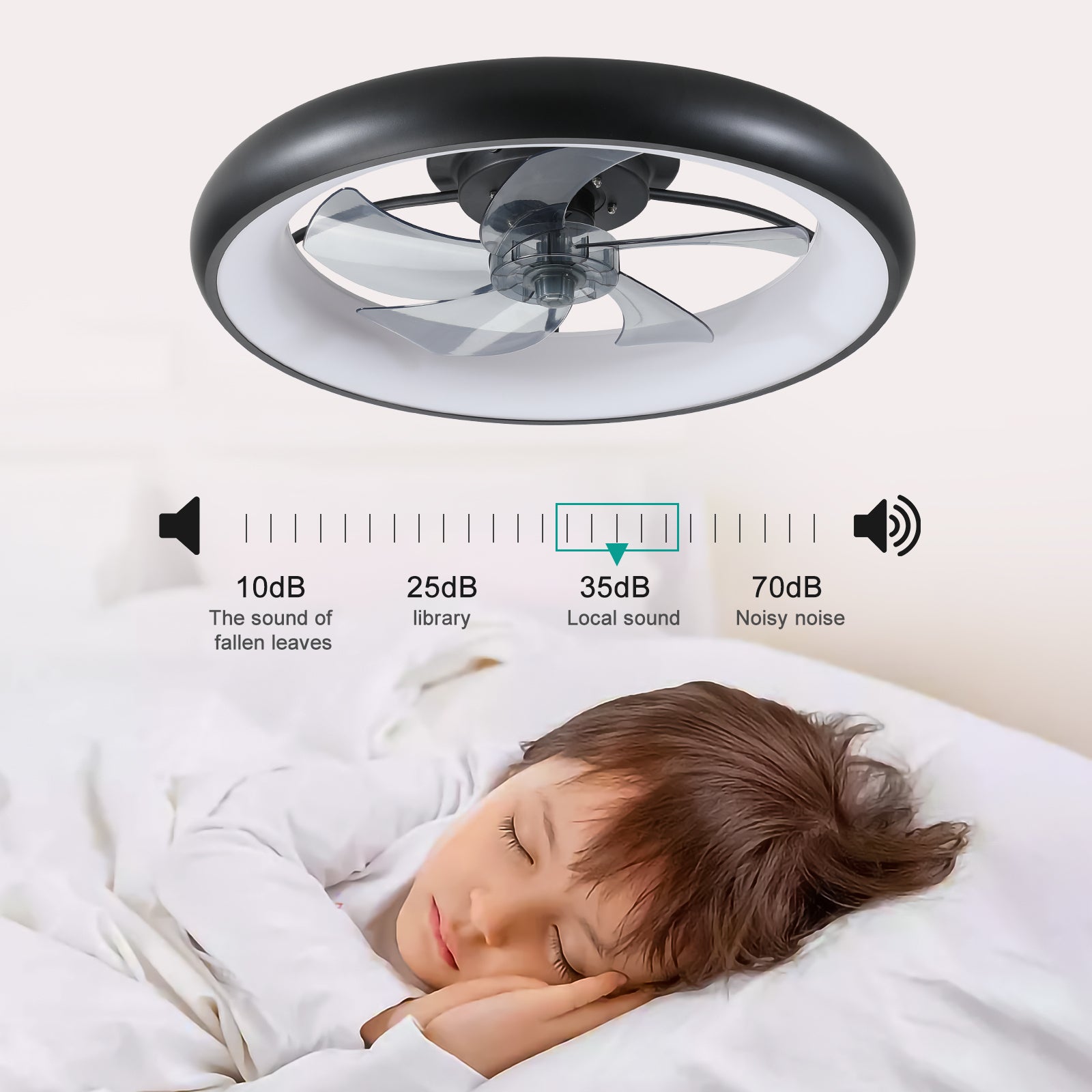 Sleek Ceiling Fan with Lights Dimmable LED