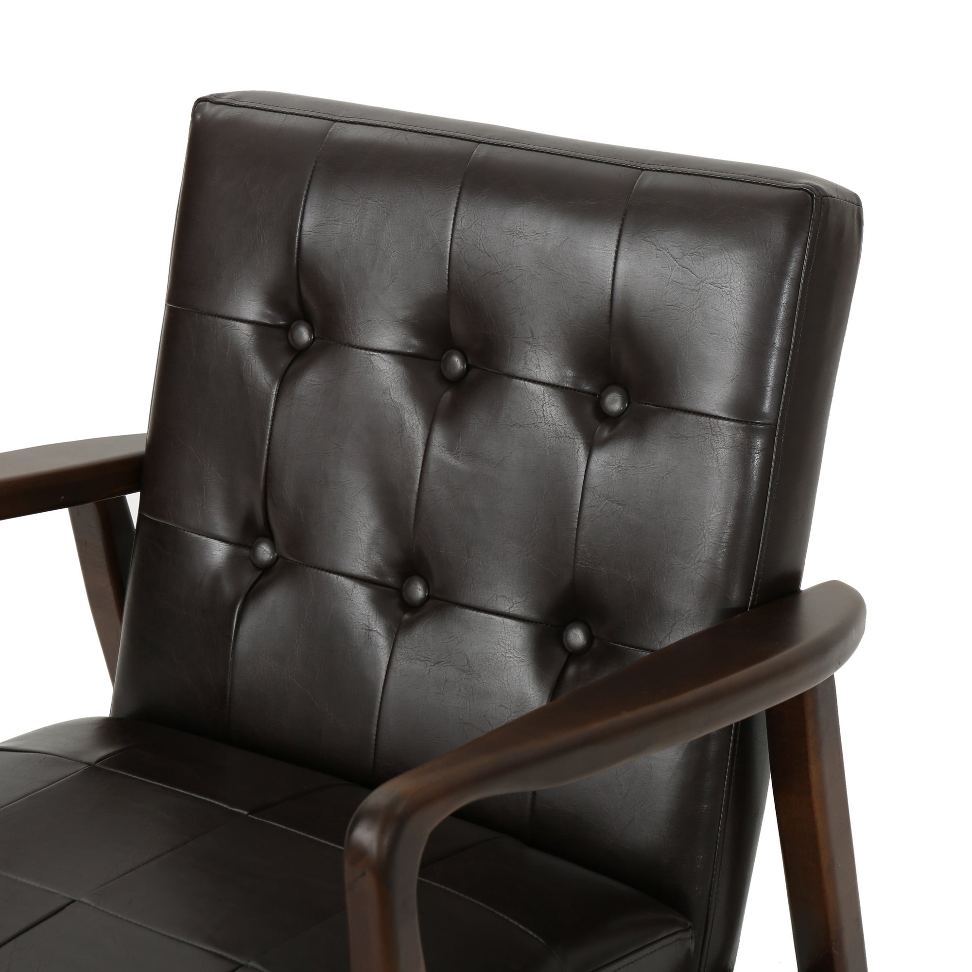 Mid Century Modern Faux Leather Club Chair