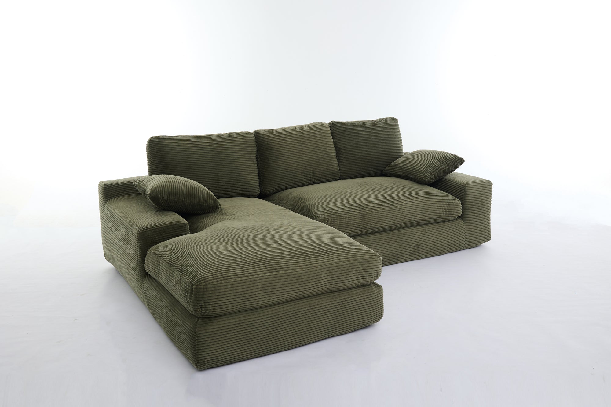 Army Green Modern Modular Sectional Sofa – Contemporary 4-Seater