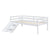 Twin Size Low Loft Bed with Slide, Ladder & Safety Guardrails in White