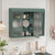 3 Door Arched Wall Mounted Glass Cabinets for Kitchen Living Room and Bathroom In Dark Green