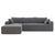 Cairo 4-Seat Modular Wrinkle-Resistant Chenille Sofa in Gray