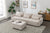 Khartoum Sectional Sofa with Movable Ottoman in Beige Chenille