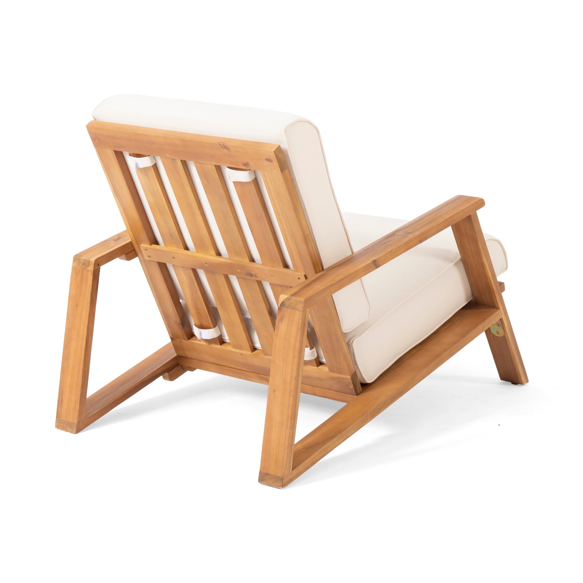 Beige Acacia Wood Adirondack Chair