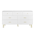 Seven Drawers Large Chest of Drawer Cabinet With Golden Handle And Legs In White Color